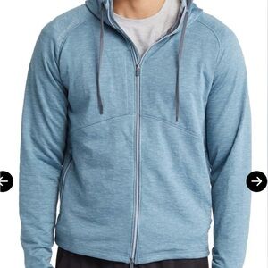 PETER MILLAR Eclipse Performance Zip Hoodie. Size L. Color blue. Golfwear